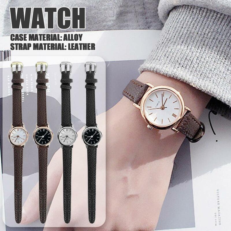 Koreaanse Mode Horloge Lederen Band Casual Quartz Horloge Eenvoudige Vierkante Mooie Polshorloge Horloge Wijzerplaat C9s4