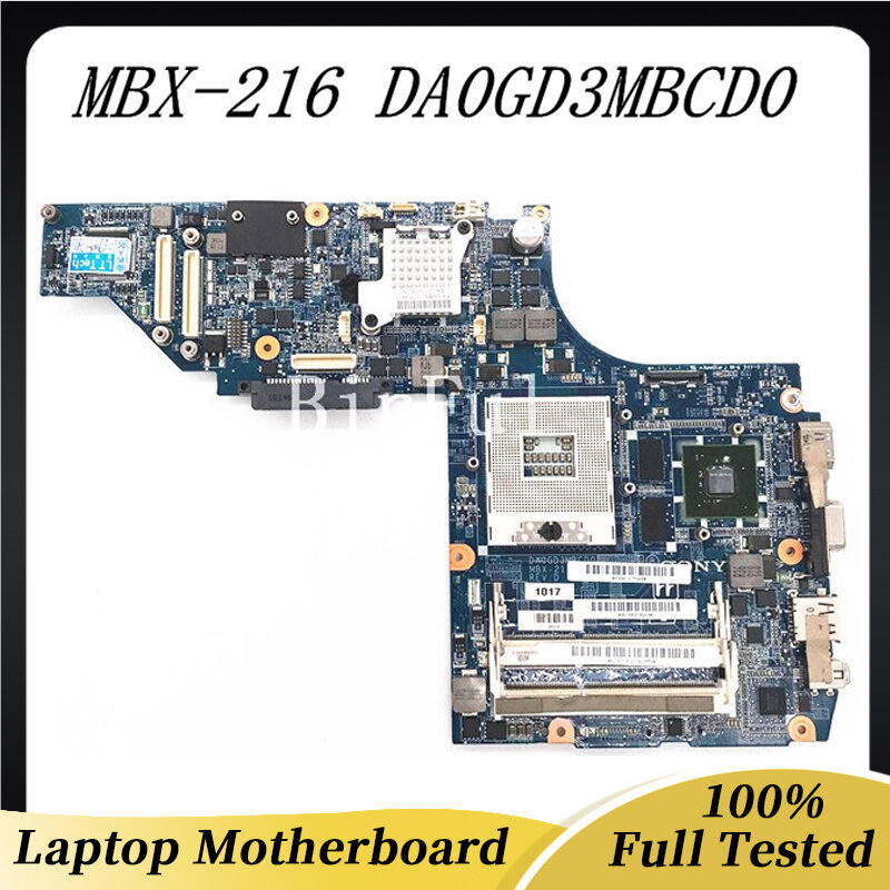 DA0GD3MBCD0, бесплатная доставка, Высококачественная материнская плата для ноутбука SONY MBX-216, материнская плата HM55 DDR3 для ноутбука, 100% полностью работает хорошо