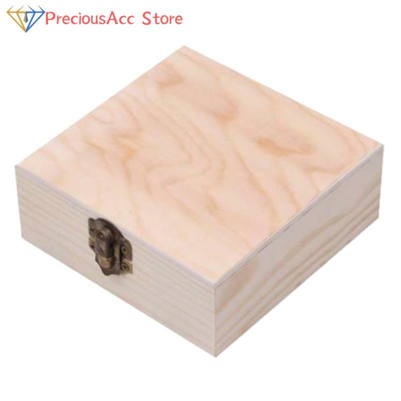 Retro Schmucks cha tulle natürliche unbemalte Holz Aufbewahrung sbox Desktop Organizer Holz Clam shell Behälter Holz Geschenk box
