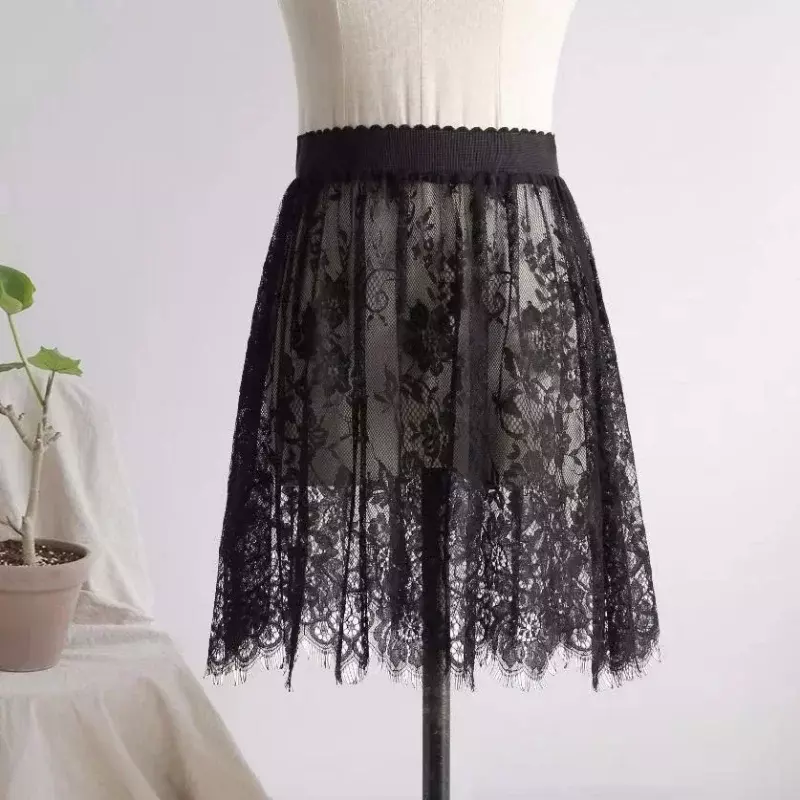 2024 Fashion Basic Underskirt Female Half Length Skirt Lace Slip Innerwear Short Skirt Women Half Slip Dress Petticoat