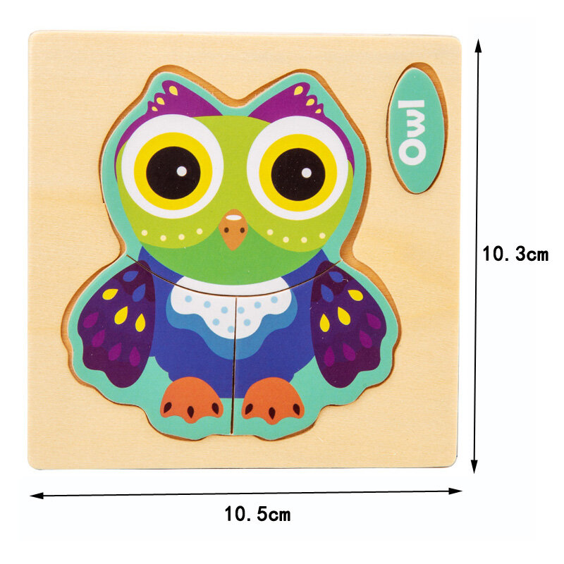 ثلاثية الأبعاد خشبية لغز الاطفال الكرتون الحيوان المرور اللغز مونتيسوري لعب للأطفال الذكاء التعلم المبكر التعليمية