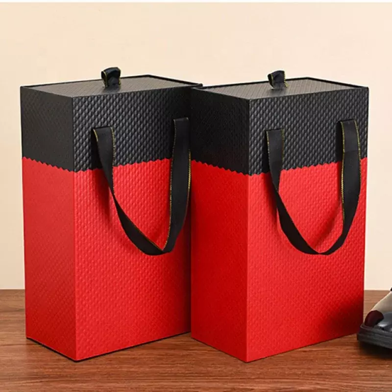 Personalizowany Chengruo peruka do pakowania w kartonowe walizka z szufladami na buty papier do pakowania uchwyt na prezent pudełko ze wstążką do wysyłki butów