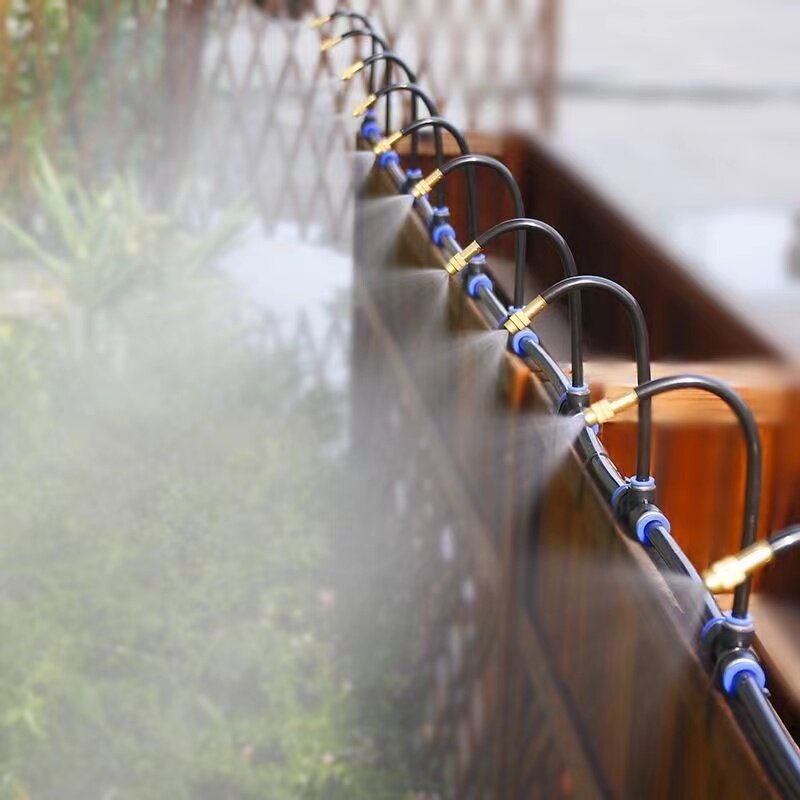Kit di irrigazione automatica per irrigatore di atomizzazione universale da 5-20M 5M/10M con ugello rotante in rame da 20cm Spray per foresta pluviale del balcone