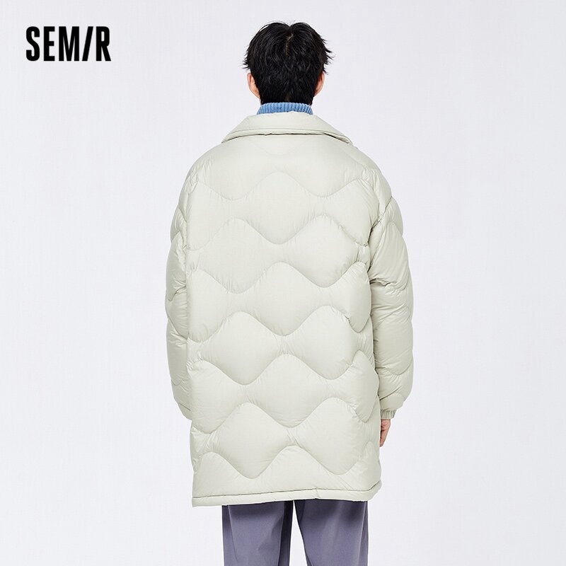 Куртка Semir мужская пуховая, зима 2023, новая модная теплая парная трендовая простая верхняя одежда средней длины, Трендовое пальто
