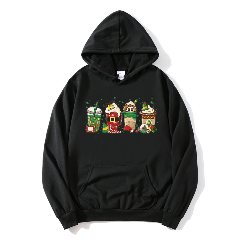 Weihnachten Kaffee Hoodies Frauen Kaffee Liebhaber Kleidung Frohe Weihnachten Sweatshirt Urlaub Pullover Geschenk für Familie Hoodies
