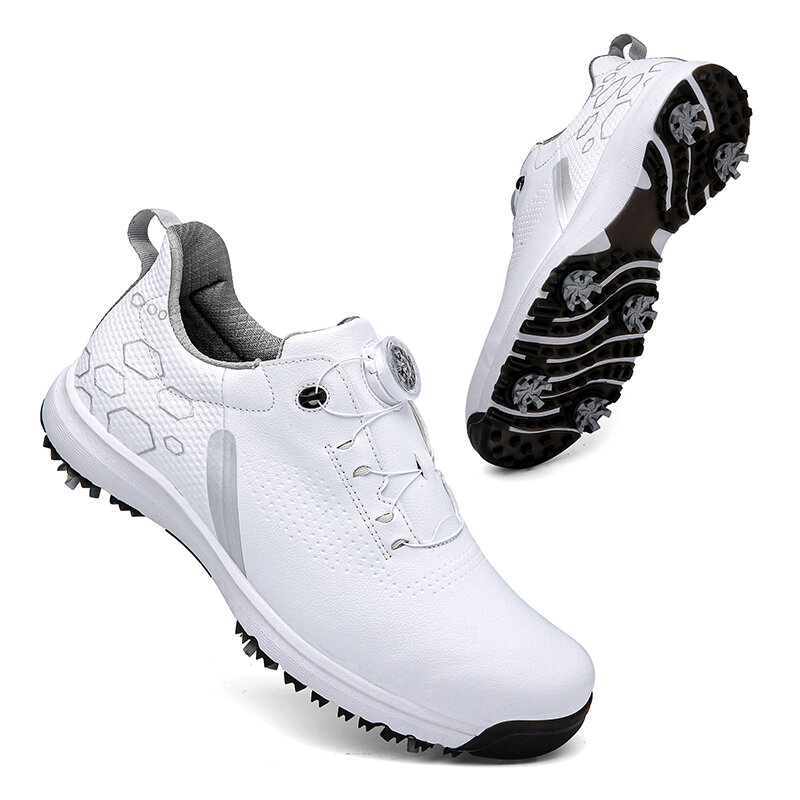 Modne buty golfowe męskie buty golfowe skórzane trampki buty wygodne spacery na świeżym powietrzu 39-46 Walking duże obuwie