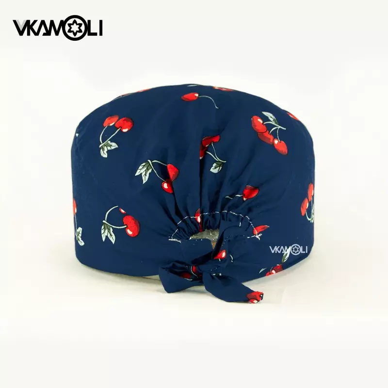Vkamoli 남녀공용 면 스크럽 작업 모자, 미용실 작업 모자, 수술실 모자