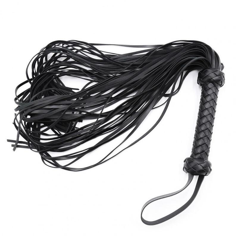 Faux Leather Whip Ergonomic Professional Adult Product Universal Braided Handle Faux Leather Black Red Tassel Whip