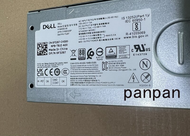 Neues Original Schalt netzteil für Dell 8pin 180w Netzteil H180EBS-00 f3j97 0 f3j97