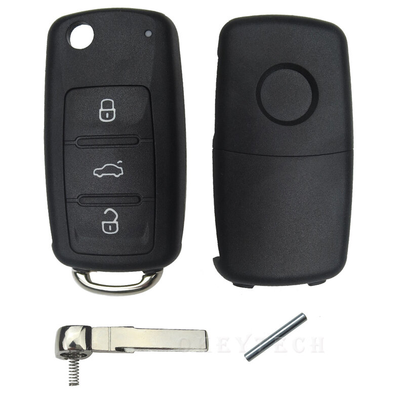 ปลอกหุ้มกุญแจรถดัดแปลงสำหรับ VW Caddy EOS Golf Jetta Skoda Tiguan Beetle B5 Passat สำหรับ Volkswagen Seat Skoda
