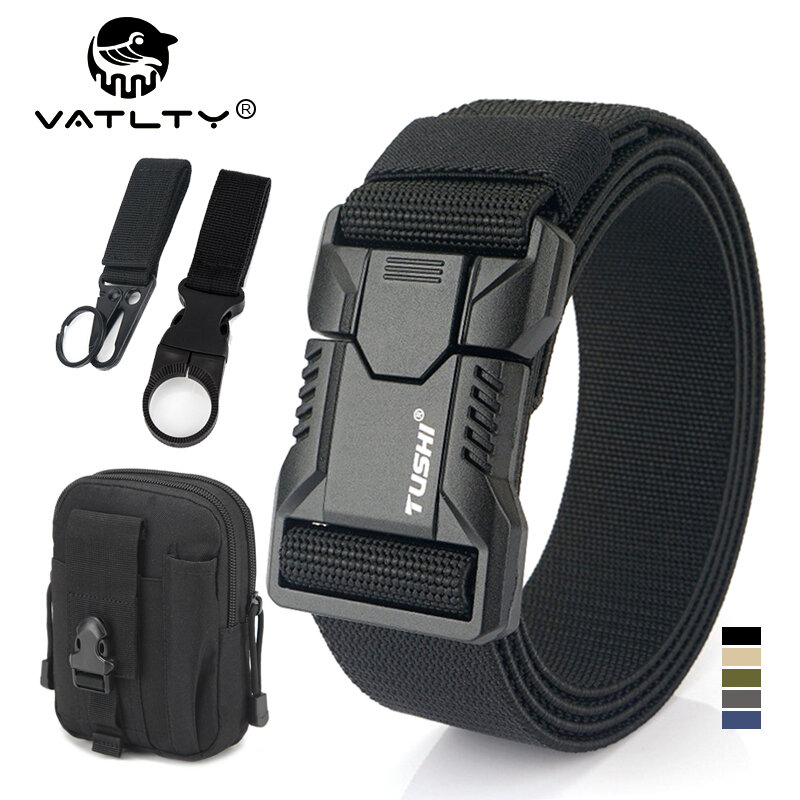 VATLTY Nuevo cinturón táctico al aire libre para hombres y mujeres, hebilla de aleación de aluminio Cinturón militar de liberación rápida Cinturón casual Jeans Cintura masculina Envío gratuito