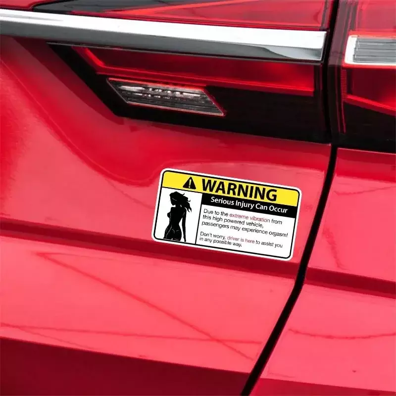 Keine Sorge sexy Mädchen Warnung schwere Verletzung kann PVC-Aufkleber Auto Aufkleber 16,4 cm * 8,4 cm auftreten