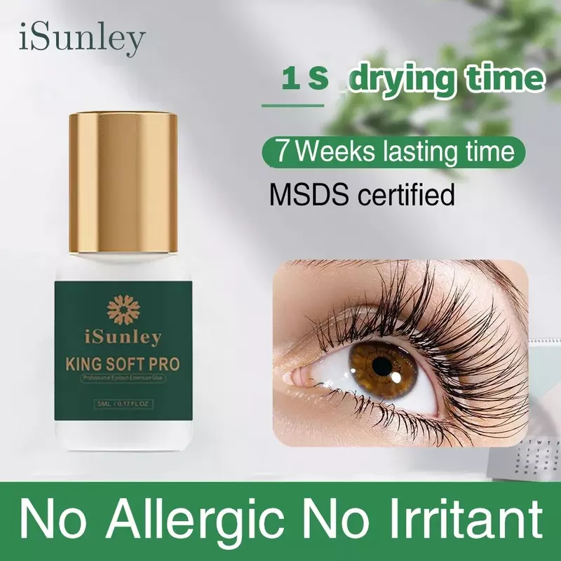 ISunley New Arrival 1-2s Fast Drying Professional Eyelash Extension Glue Lasting 6-8 Weeks Grade Adhesive lash glue Makeup Tools