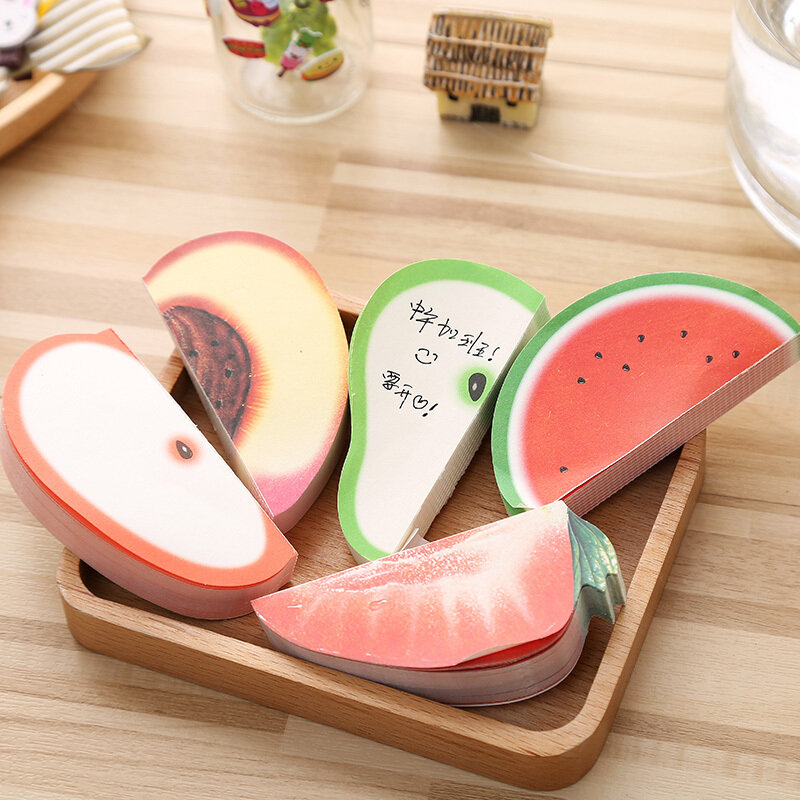 2pcs Creative Various Fruit Design Memo Pad Sticky Notes Memo Notebook Promotional  Christmas  Diary Drawing Painting Stationery