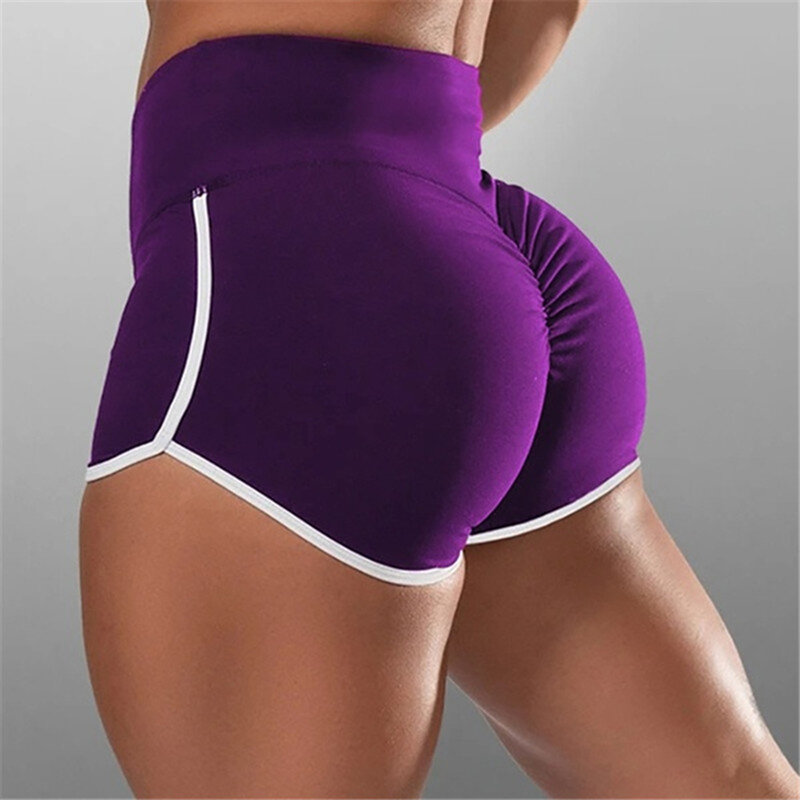 Pantalones cortos de Yoga para mujer, Shorts elásticos de cintura alta para Realce de glúteos, ejercicio al aire libre, gimnasio y Fitness