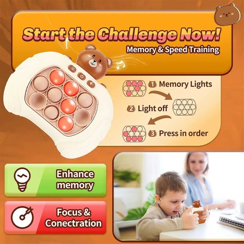 77HD Handheld Console Toy Reaction Training Finger Press Puzzle Machine Adult Gift