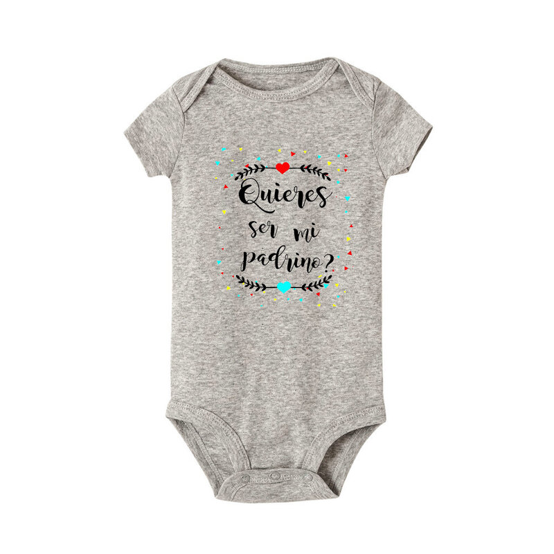 Bodysuits de bebê para recém-nascidos, você quer ser minha madrinha ou padrinho macacão, roupas de bebê fofas, presente anúncio