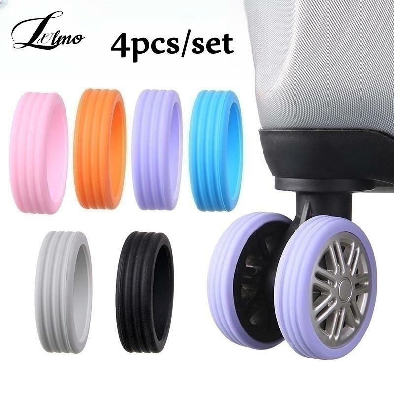 4pcs Luggage Wheels Protector Silicone Wheels Caster Shoes Travel Luggage Suitcase Reduce Noise Wheels Guard Cover Accessories