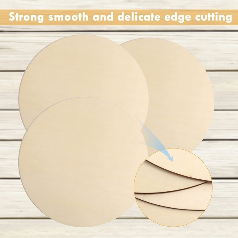 3Pcs 12 Inch Wood Circles For Crafts, Unfinished Blank Wooden Rounds Slice Wooden Cutouts For DIY Crafts