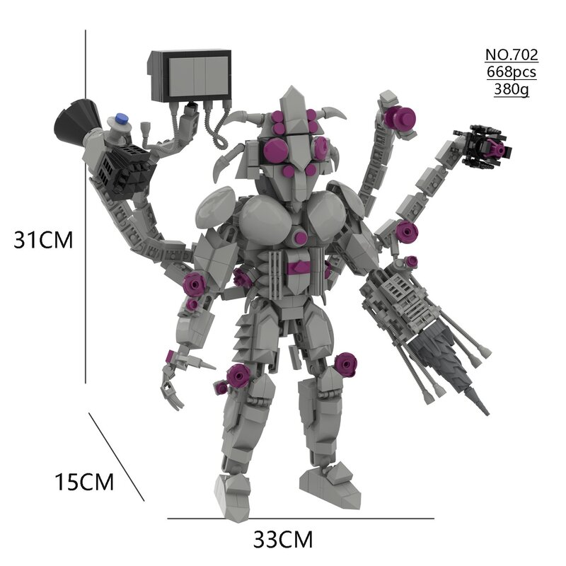 Anti Titan Void Beast Skibidi DJ Toilet Figures Builing Blocks mattoni assemblaggio fai da te Moddel Toys For Kids 2024 regalo di natale