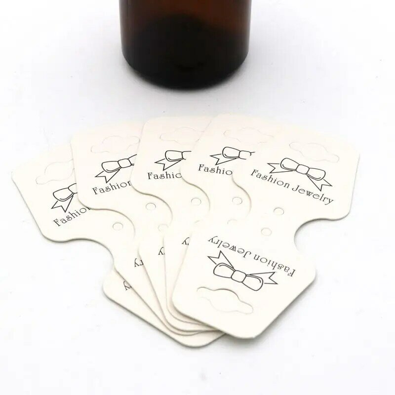手作りの白いクラフト紙のカード,小さな名刺,ビジネスパッケージ,ネックレスとブレスレット,ジュエリーアクセサリー,3.8x9cm, 100個