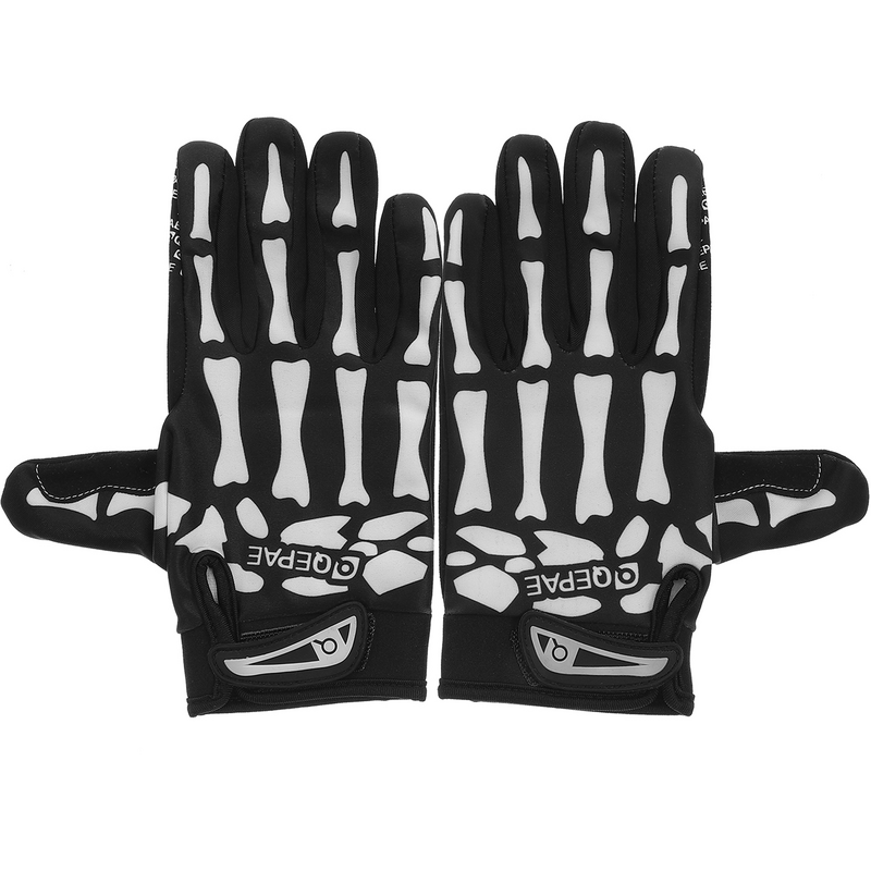 Full Finger Bone Black Gloves Skull Paw Scary Adults Motorcycle Cycling Unisex Finger Autumn and Winter