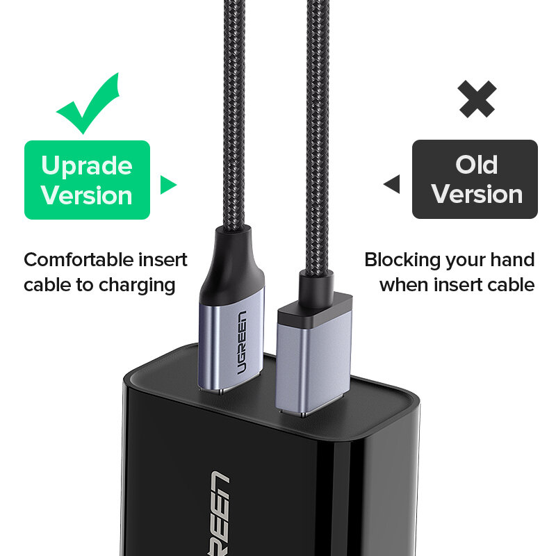 Ugreen-Cable Micro USB 3A de nailon para móvil, Cable de carga rápida tipo C para Samsung, Xiaomi, HTC