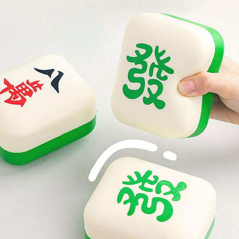 Imitacja Mahjong łagodząca stres zabawki do ściskania zabawa powolne powracanie do kształtu prasowa miękka gumowe zabawki odpowietrzanie artefakt dekompresji
