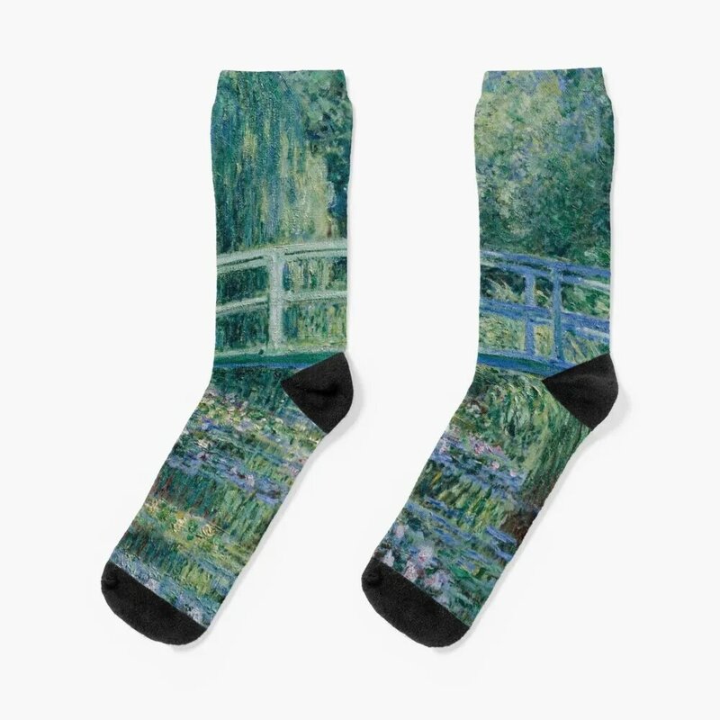 Claude Monet Bridge over a pond of water lilies Socks warm winter socks Crossfit socks Men's Socks Women's
