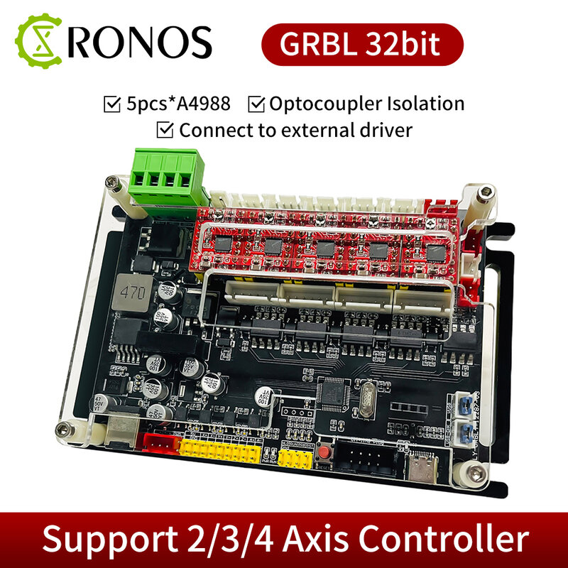 جديد GRBL 4Axis وحدة تحكم في محرك متدرج لوحة تحكم مع متواجد حاليا/300/500 واط المغزل برنامج تشغيل USB المجلس ل نك الليزر حفارة
