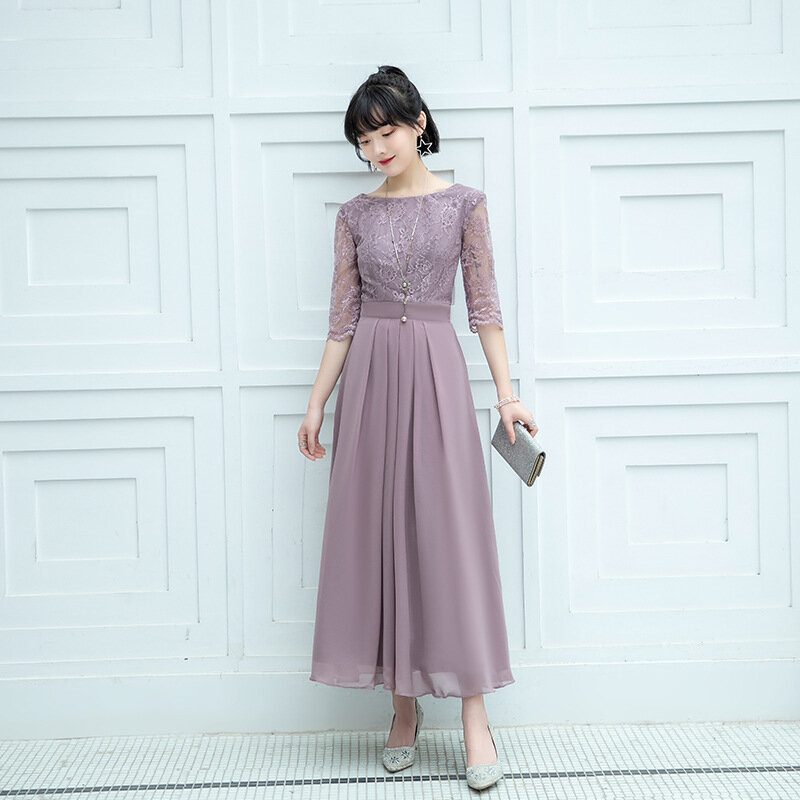 ZL22 nowy styl przyjęcie bankietowe temperament damska sukienka odzież na co dzień w dłuższym stylu