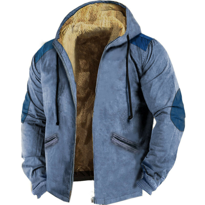 Cárdigan con capucha para hombre, chaqueta gruesa de Cachemira, resistente al frío, bloque de Color, otoño e invierno, 2023