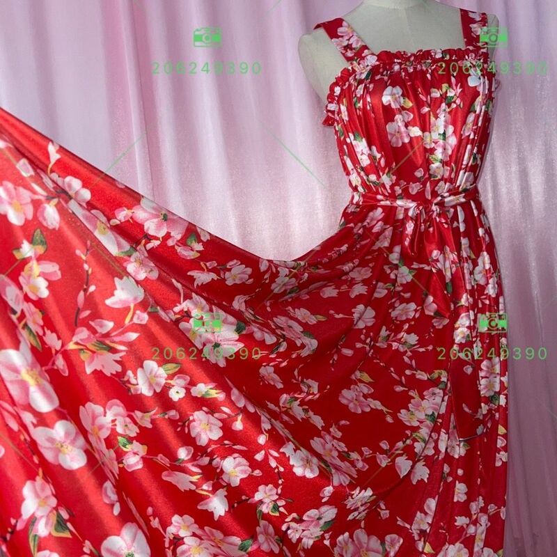 Błyszcząca damska satynowa sukienka bez rękawów z kwiatowym nadrukiem luźna koronka sukienka Maxi Plus rozmiar szlafrok do spania