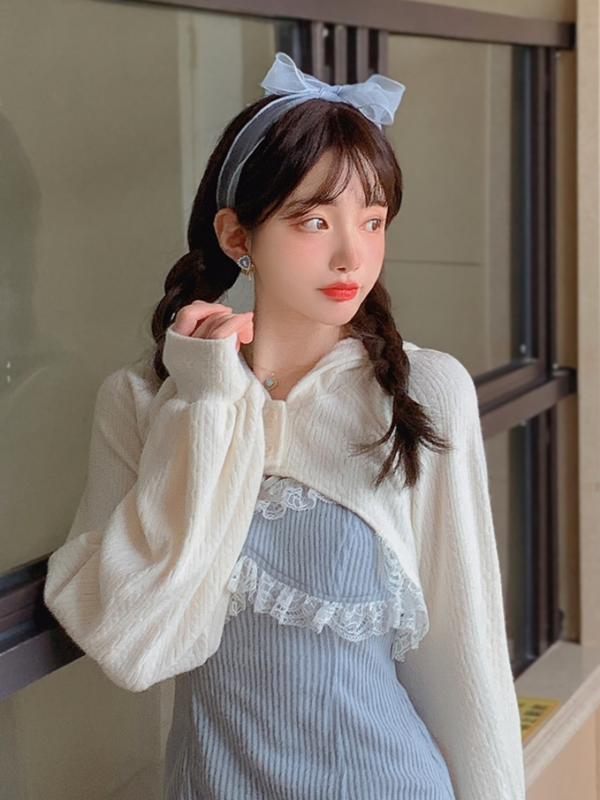 Vestido de Lolita de encaje para mujer, Mini vestido de fiesta Kawaii rosa con lazo, princesa azul, moda coreana, Invierno 2024