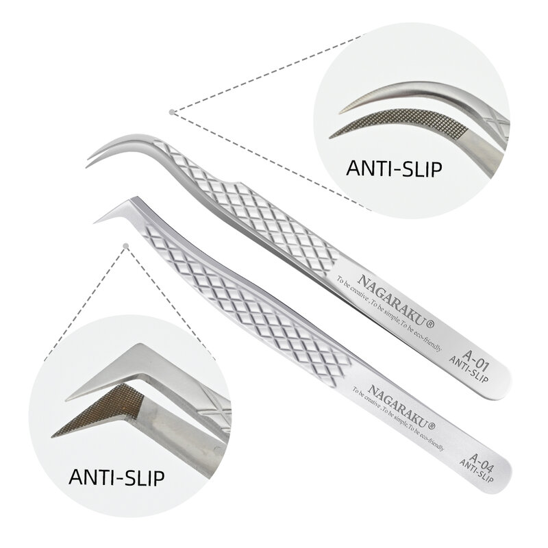 NAGARAKU pinzette per Extension ciglia trucco ciglia in acciaio inossidabile Clip accurata 3D
