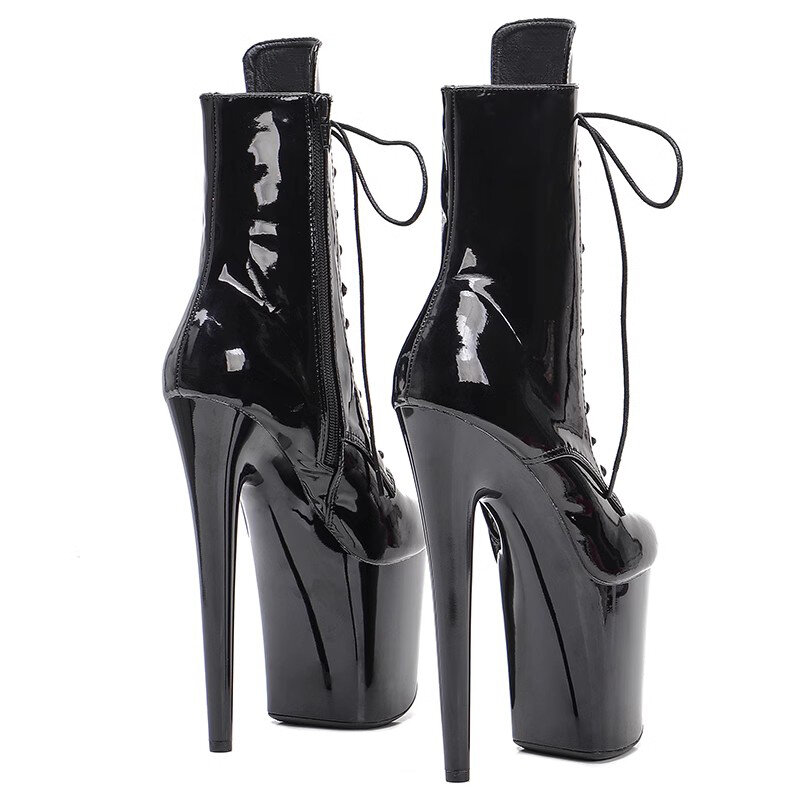 Женские ботильоны из искусственной кожи Auman Ale, экзотические ботинки на высоком каблуке 20 см/8 дюймов, ботинки с круглым носком для танцев на шесте, 128