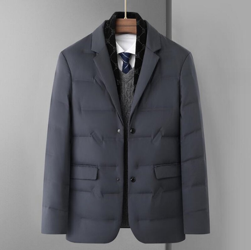 2023 New Men's Fashion Warm Everything Down Jacket Down High-grade Korean Version of The British Style Leisure Blazer