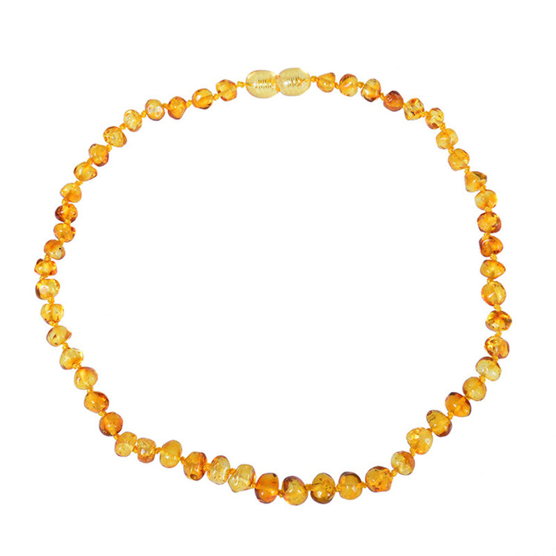 HAOHUPO Natural Baltic Teething Ambers Necklace/Bracelet for Baby Drool Handmade Original Irregular Amber Beads Jewelry Gifts
