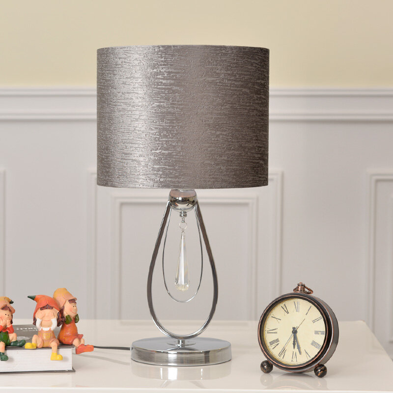 Moderne Eenvoudige Bureaulamp, Slaapkamer Creatief, Modieus, Persoonlijk, Grijs Nachtkastje Lamp, Hotelkamer Tafellamp, Warm Dimmen