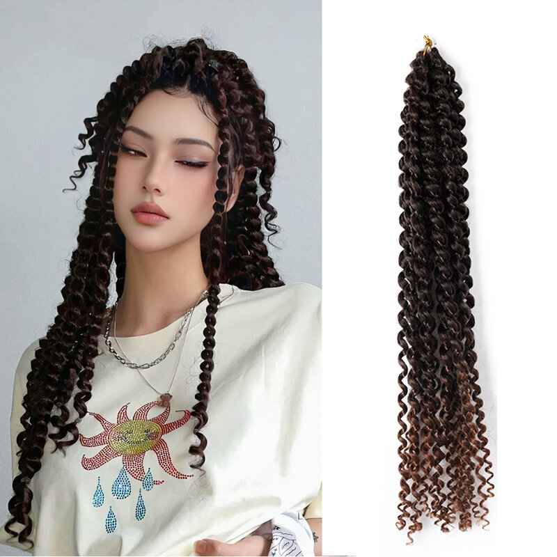 Difei-女性のためのスパイシーな女の子のかぎ針編みのかつら、合成の巻き毛、編組化学繊維、女性のヘアエクステンションロール
