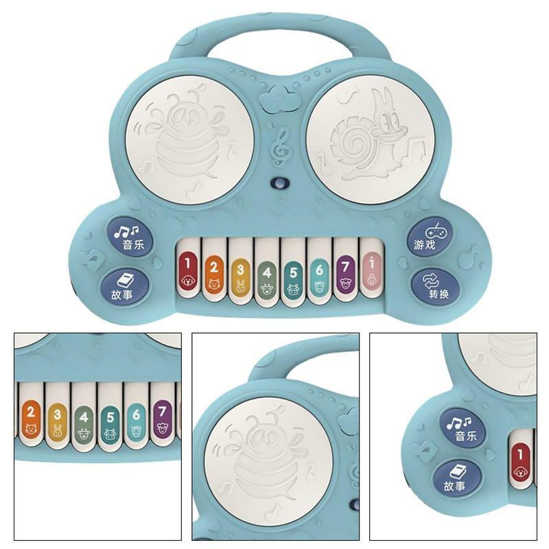 Tamburo a mano giocattolo apprendimento precoce pianoforte educativo tastiera tamburo Set strumento musicale interattivo giocattoli per l'apprendimento