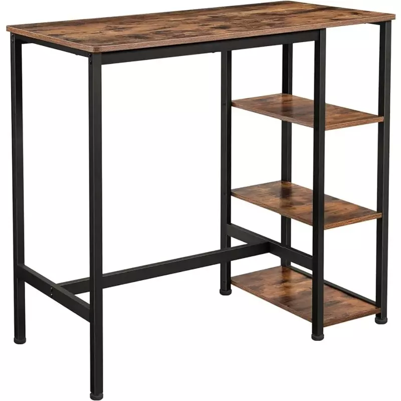 Bar table sturdy metal frame bar top, easy to assemble, industrial design, 23.6 x 42.9 x 39.4 inches, rustic brown