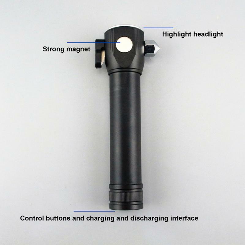 Multi-Function Car Safety Hammer high-brightness warning Flashlight Car Escape Tool with Window Breaker and Seatbelt Cutter