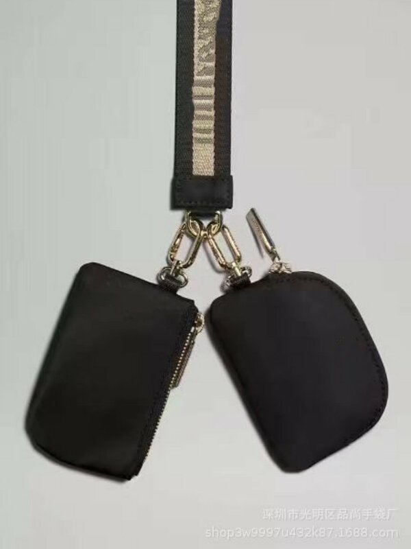 2024 New Mini Zip Around portafoglio da polso per donna Dual Pouch Wristlet borsa da polso portatile portamonete