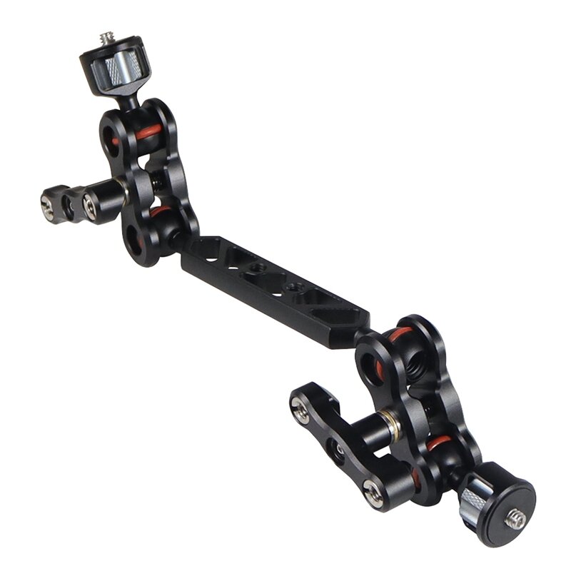 1 Piece Camera Articulating Arm 5Inch Aluminum Dual Ballhead Extension Bar With 1/4Inch Screws For DSLR Camera Support