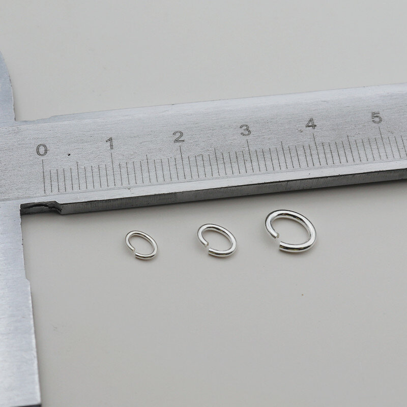 Anelli di salto di forma ovale in argento Sterling massiccio 925 da 1 pezzo creazione di componenti per la ricerca di gioielli fai da te
