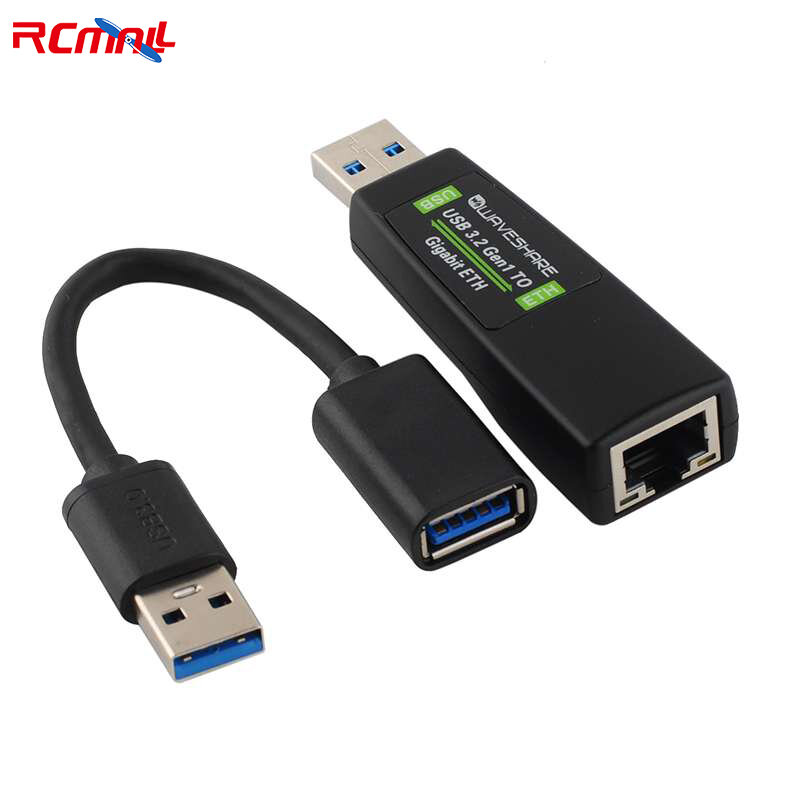 Waveshare USB 3.2 Gen1 Gigabit ETH โมดูลไดรฟ์ฟรีเข้ากันได้กับ Win7/8/8 1/10 Mac Linux Android