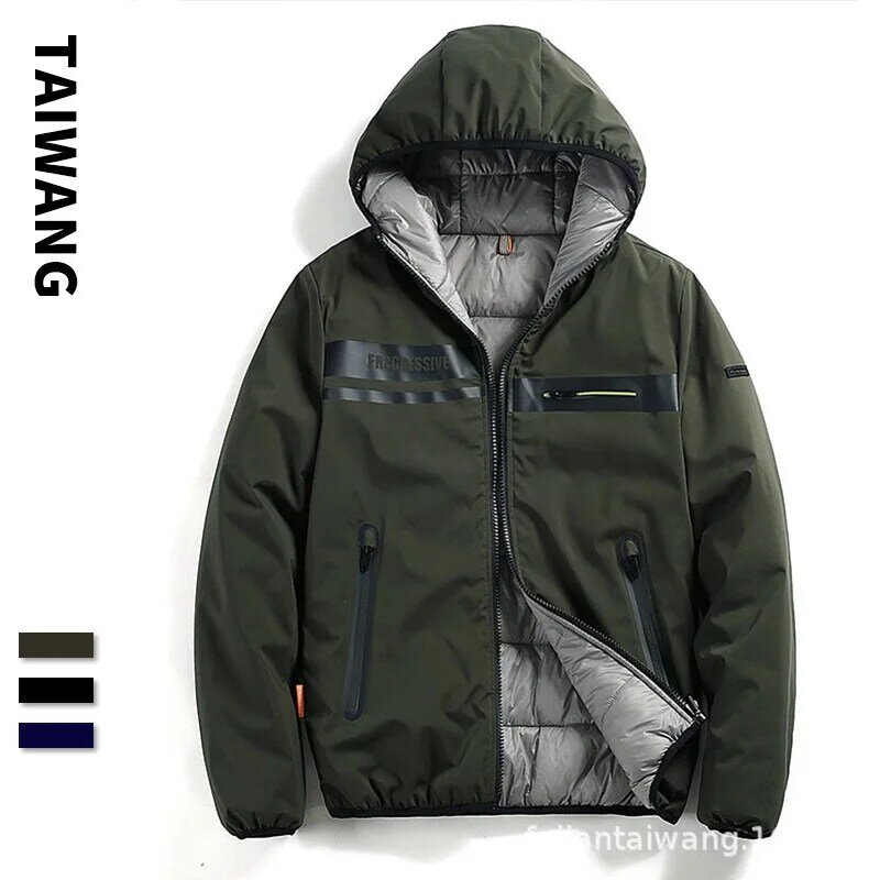 2022 giacca invernale da uomo alla moda in puro stile coreano semplice con cappuccio giacca da studente giovanile antivento e calda