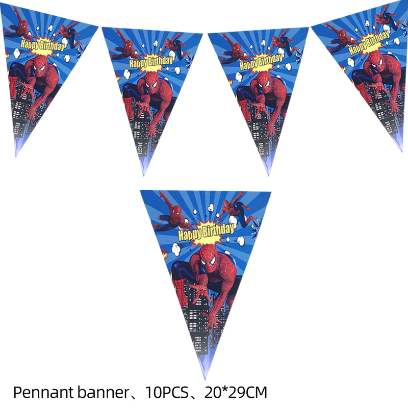 20x29cm Disney Avengers trójkątne flagi urodziny chorągiewki sztandary weselne SpiderMan batonik dekoracja do domu w stylu retro