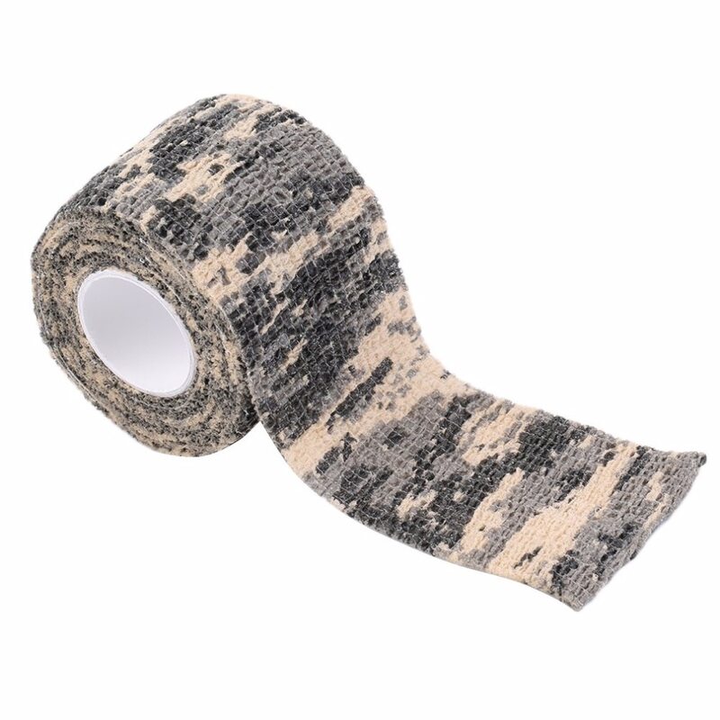1pcs 5M Elastic Hunting Army Adhesive Camouflage Tape Stealth Strap Roll Men Protective Outdoor Tight Wrap Gun